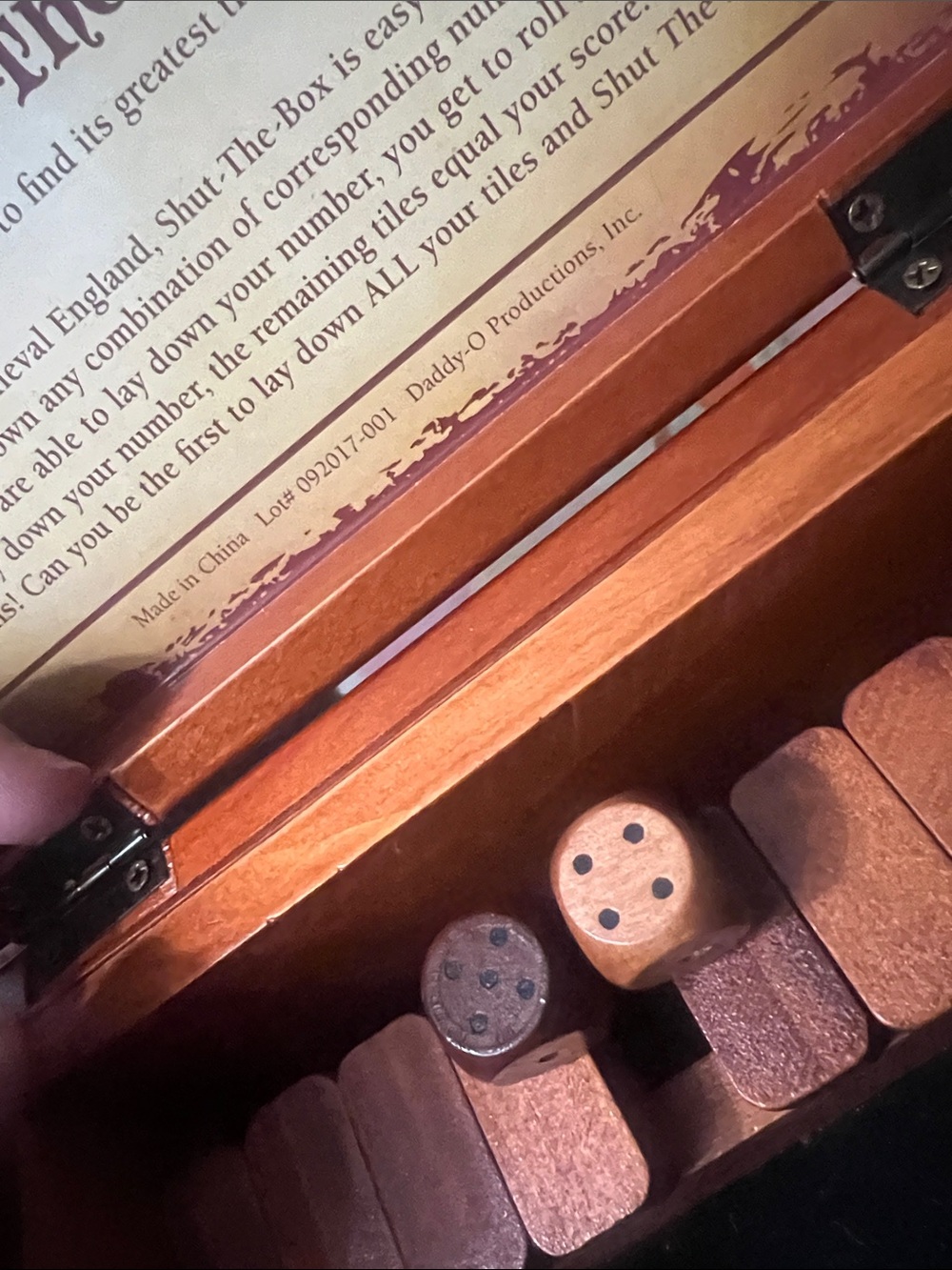 Shut The Box Wooden Game Box - Picture 2 of 4